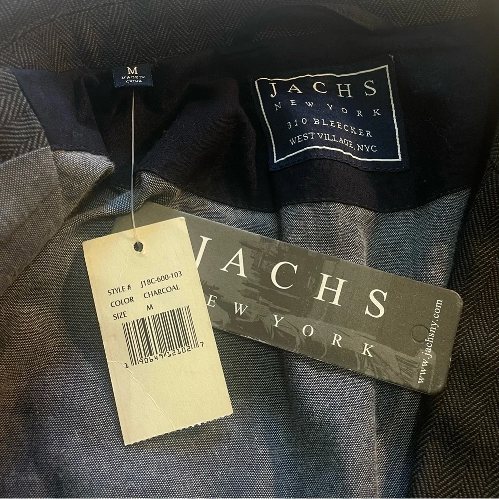Jachs Charcoal Sport‎ Coat Blazer Size Medium  NWT